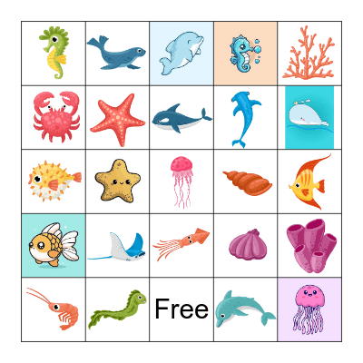 Ocean Bingo Card