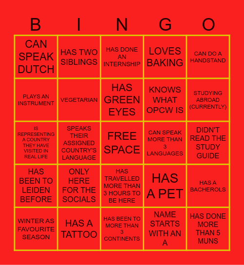 Bingo LeiMUN 2026 Bingo Card