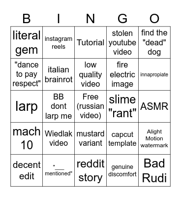 TikTok Bingo 2026 Bingo Card