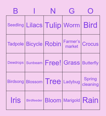 Programs and Club Ops SPRING BINGO! Bingo Card