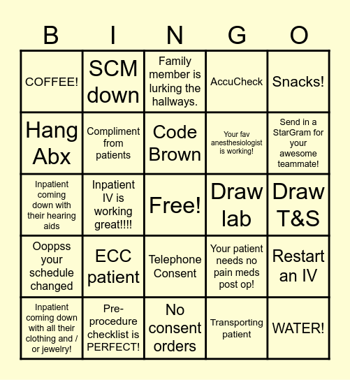 Nurses Week BINGO Card