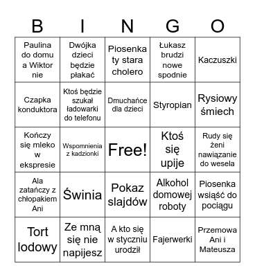 40. Ani i Mateusza Bingo Card