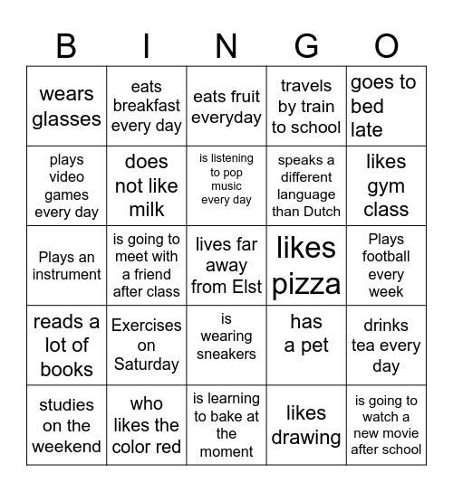 Find someone who Bingo Card