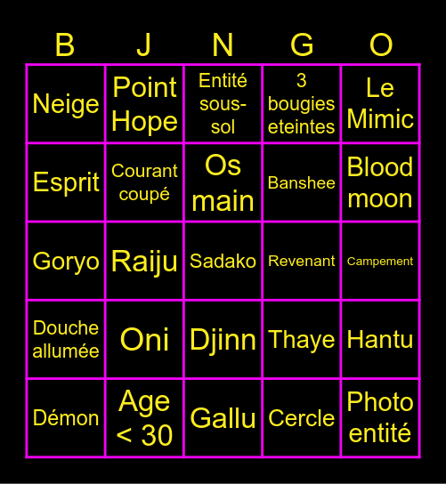 Bingo sans titre Bingo Card