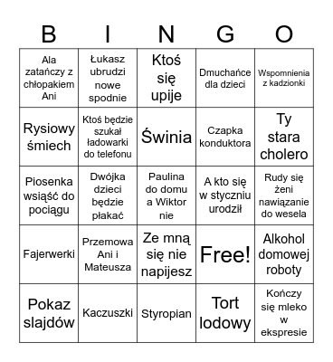 40. Ani i Mateusza Bingo Card