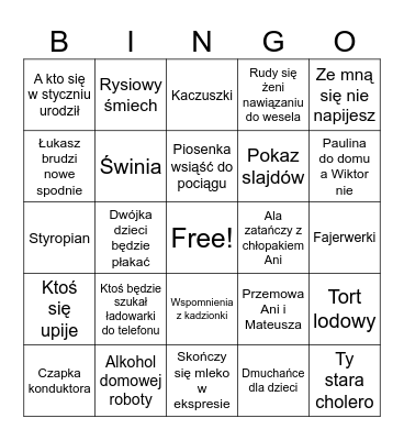 40. Ani i Mateusza Bingo Card