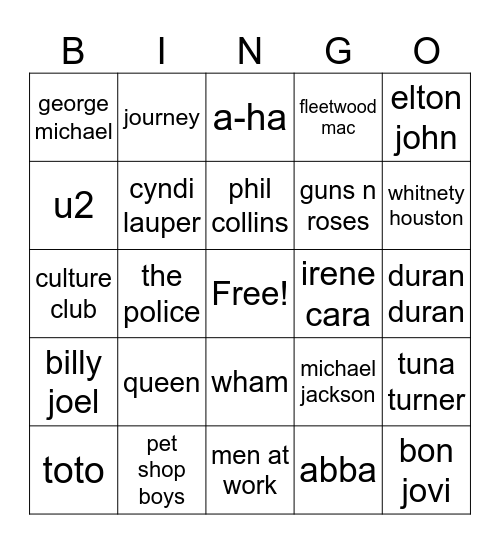 joe Bingo Card
