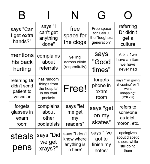Raphael Bingo Card