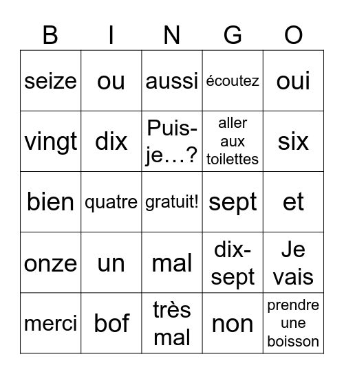 Joseph Gonzales Bingo Card