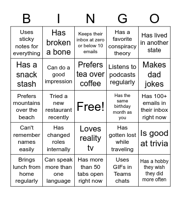 MD7 OFFICE BINGO Card