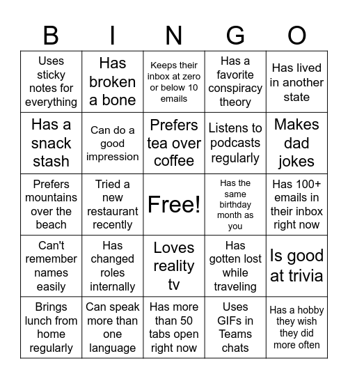 MD7 OFFICE BINGO Card