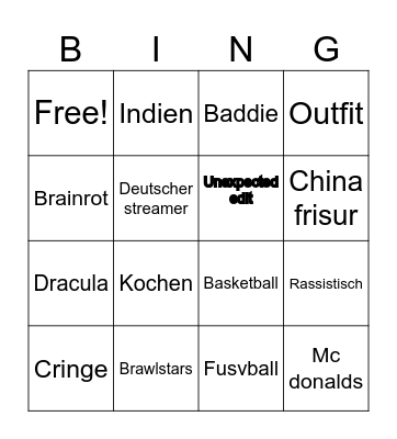 Fyp bingo Card
