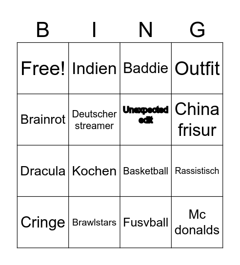 Fyp bingo Card
