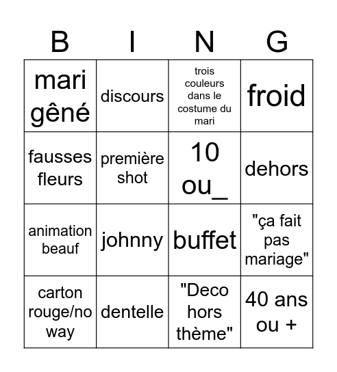 STEPHANIE Bingo Card
