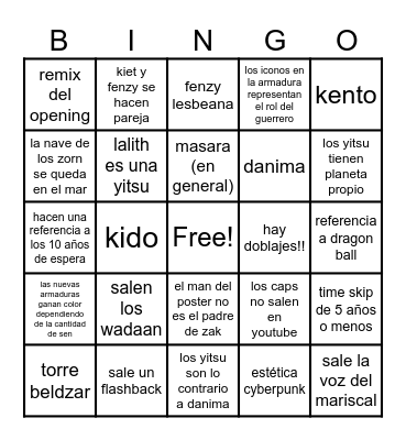 sendo bingo Card