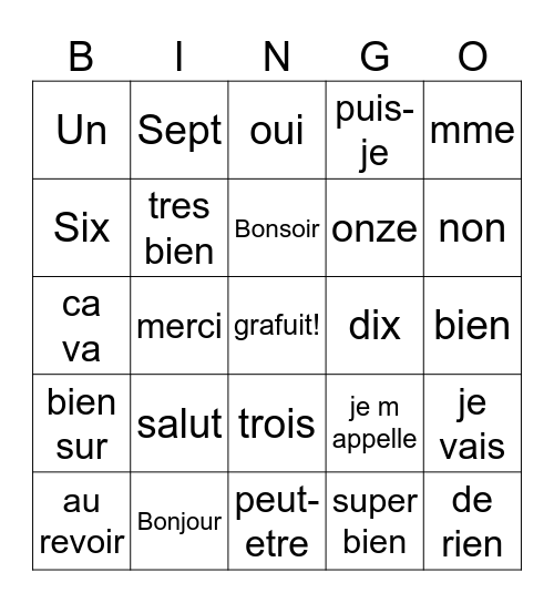 Isabella Smallwood Bingo Card