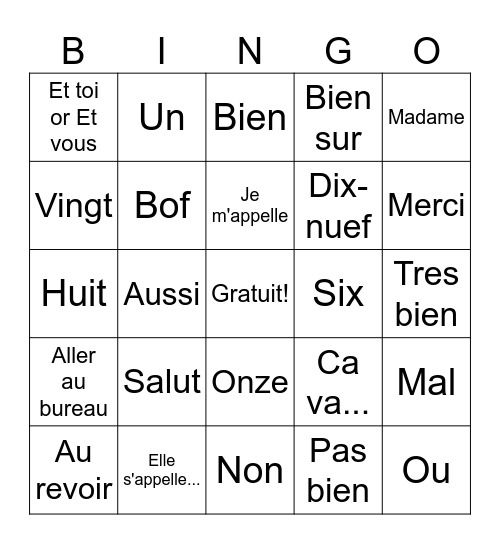 Grayson Archibald Bingo Card
