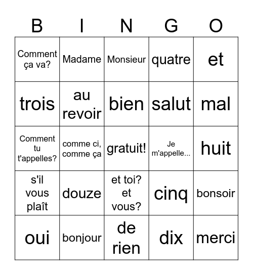 Catherine Ferro Bingo Card