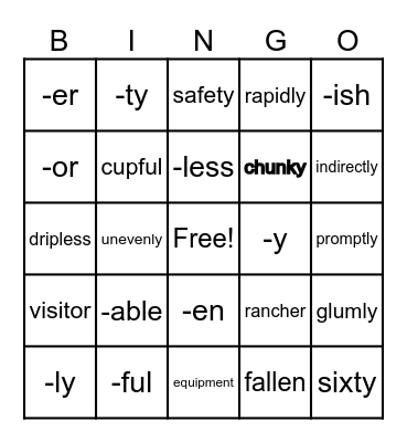 6.1 Wilson Bingo Card