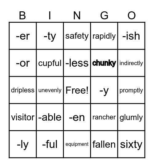6.1 Wilson Bingo Card