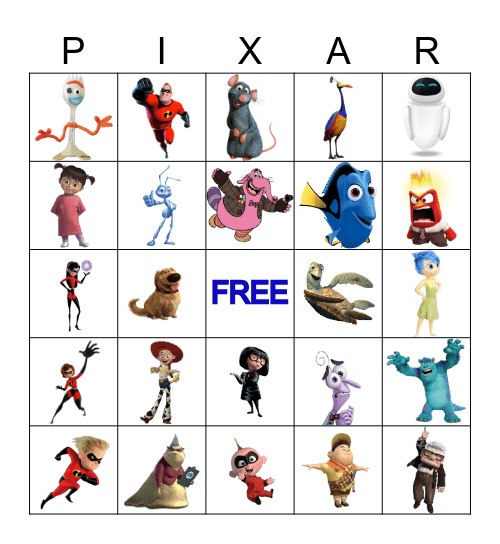 Disney/Pixar BINGO! Bingo Card