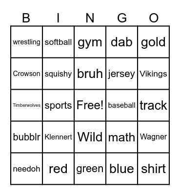 BUDDY BINGO Card