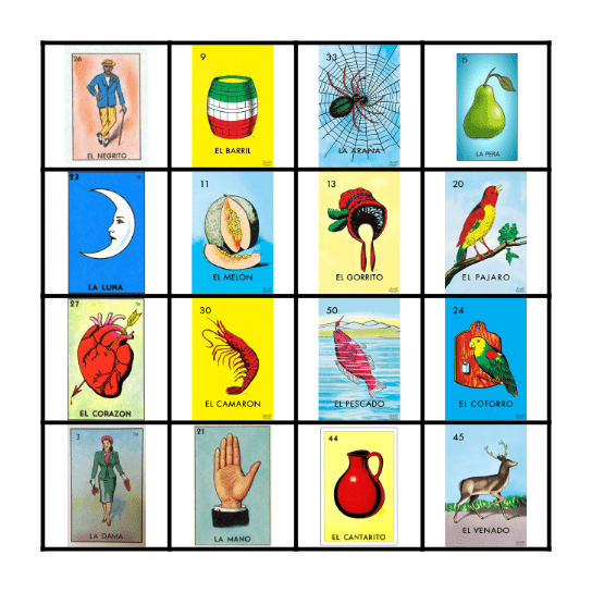 Loteria Bingo Card