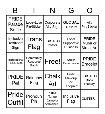 GLOBAL-PRIDE BINGO Card