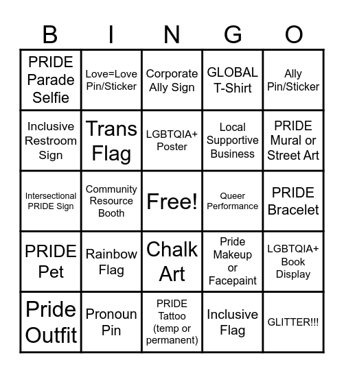 GLOBAL-PRIDE BINGO Card