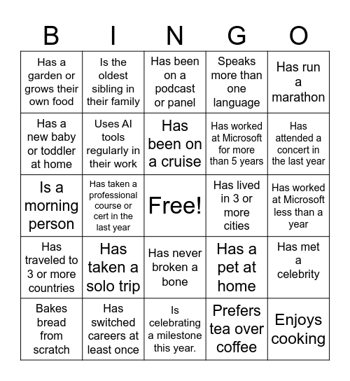 CMO Bingo Card