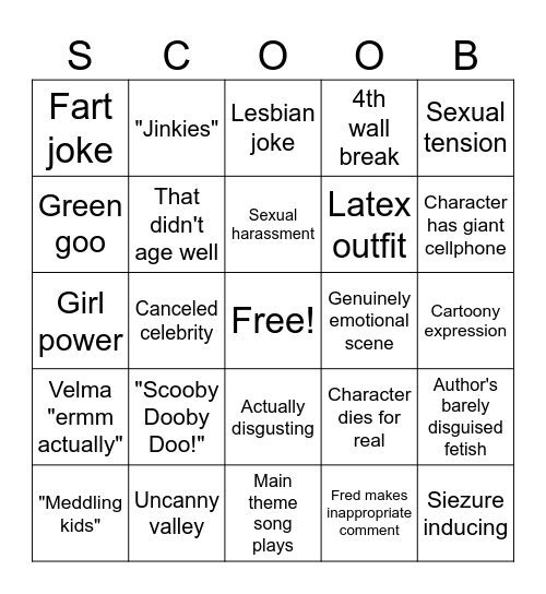 Scooby Doo Extravaganza Bingo Card