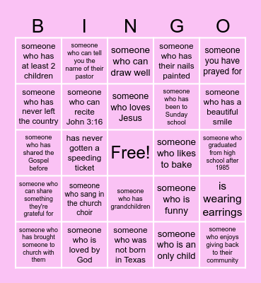 Pearls of Wisdom Bingo Card