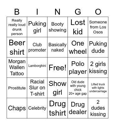 Las Vegas 2026 Bingo Card