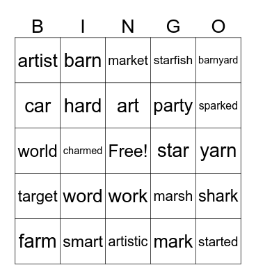 Module 10 week 1 ar Bingo Card