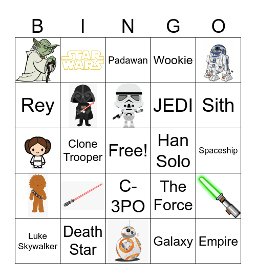 Star Wars Bingo Card
