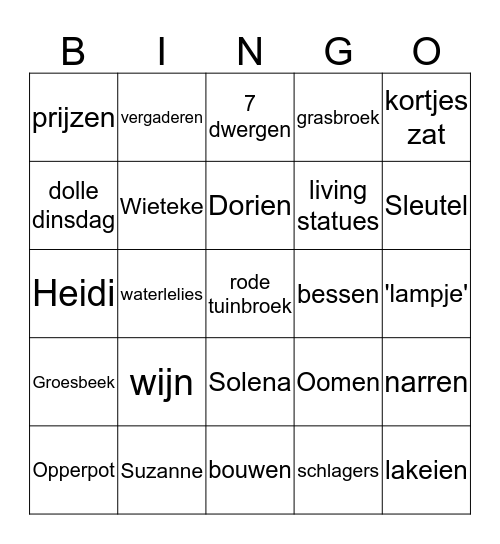 Snuggere Vrollie Bingo! Bingo Card