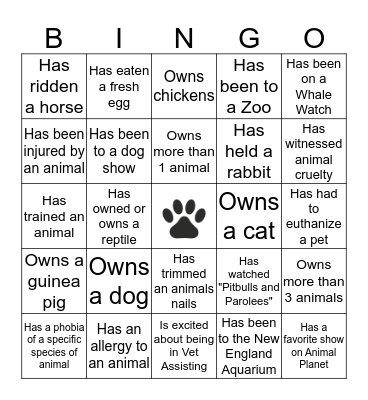 Veterinary Assisting Program Bingo Card