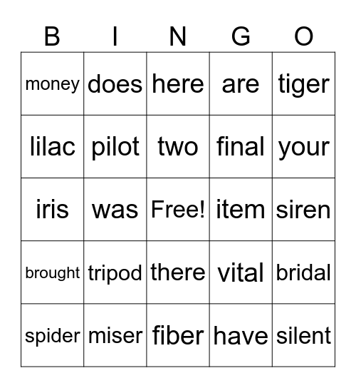 Concept 96 Bingo Card