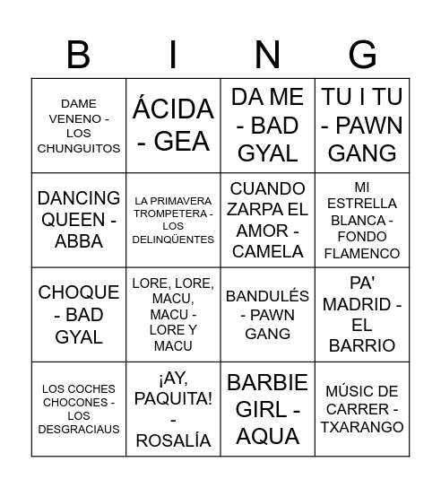 GAS&BIRRA Bingo Card