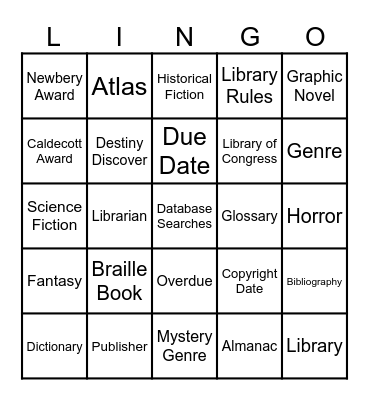 LINGO Bingo Card