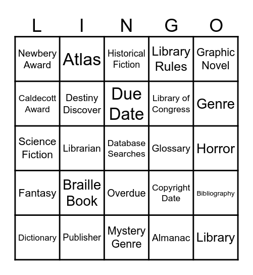 LINGO Bingo Card