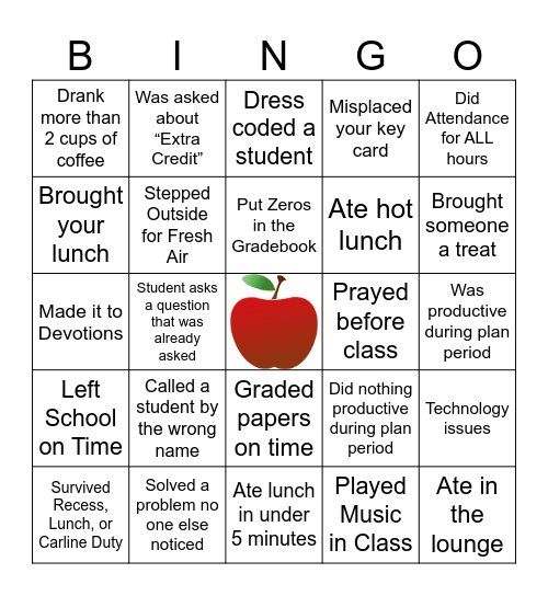 Back to Teaching Bingo Card