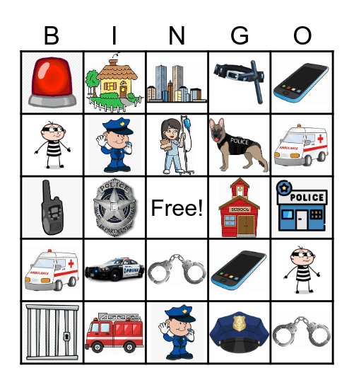 Police Officer Bingo Card