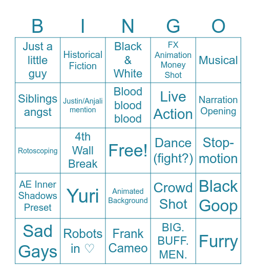 2026 Thesis Bingo Card
