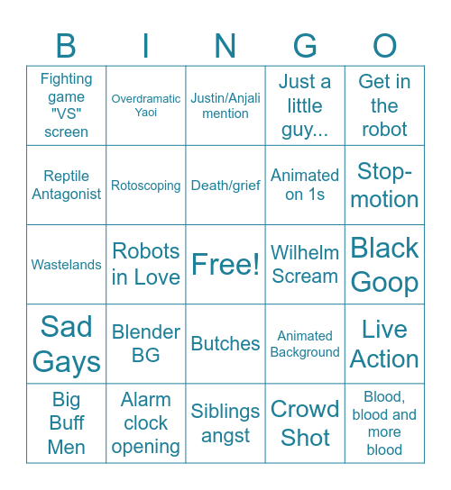 2026 Thesis Screening Bingo Card