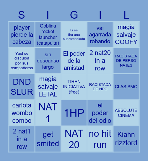 metempsicosis Bingo Card