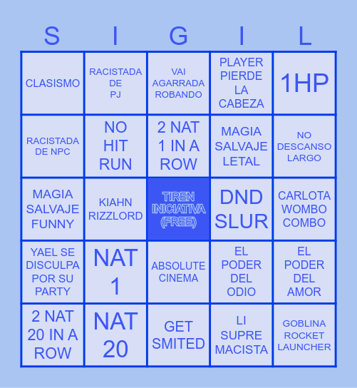 METEMPSICOSIS Bingo Card