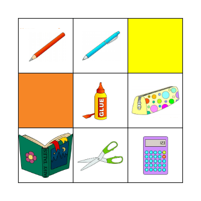 School and colors Bingo Card