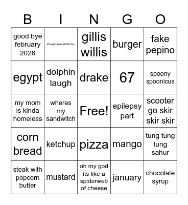 travisplays Bingo Card