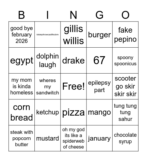 travisplays Bingo Card
